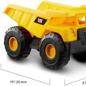 CAT Construction Toys, Construction Fleet 10" Dump Truck Toy - Heavy‑Duty Plastic, Working Tilting Bed & Free‑Rolling Wheels, Indoor/Outdoor Sandbox Truck for Toddlers & Kids Ages 2-6