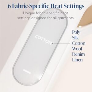 Nori Press Travel Steam Iron - Handheld Iron With Optional Steam Feature - No Ironing Board Required - Easy to Use w/ 6 Fabric Settings - Removes Wrinkles - User Manual Included -White