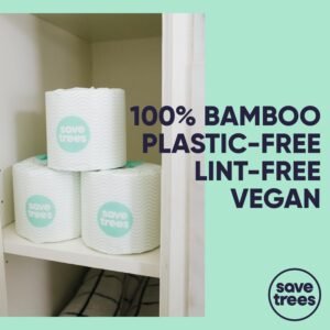 Save Trees Bamboo Toilet Paper -24 Rolls Of Septic Safe Organic Toilet Paper 3-ply, 300 Sheets Per Roll - PFAs Free, FSC Certified, Plastic & Chemical Free - For Home, Boat & RV Use