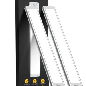 10inch Under Cabinet Lighting, 2 Pack Rechargeable Motion Sensor Light Indoor, 5 Levels Dimmable Magnetic Closet Lights, Wireless Under Counter Lights for Kitchen, Stairs