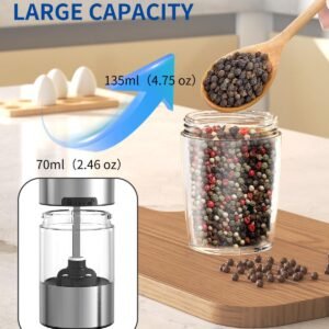 CIRCLE JOY Gravity Electric Salt and Pepper Grinder Set Automatic Salt and Pepper Grinder Set with LED Light, Battery Operated, Adjustable Coarseness, Large Capacity, for Home Kitchen BBQ
