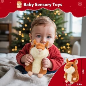 Ayeboovi Toddler Toys Talking Hamster Repeats What You Say, Kids Toys for 2 3 4 5 6 7 8 Year Old Girls Boys Gift, Christmas Stocking Stuffer for Kid, Interactive Stuffed Animals Autism Toy for Age 2-4