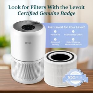 LEVOIT Air Purifier for Home Allergies Pet Hair in Bedroom, Covers Up to 1073 ft² by 56W High Torque Motor, AHAM VERIFIDE, 3-in-1 Filter with HEPA Sleep Mode, Remove Dust Smoke Odor, Core300-P, White