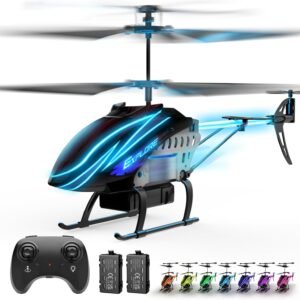 RC Helicopter, Remote Control Helicopter for Kids with 30Mins Flight(2 Batteries), 7+1 LED Light Modes, Altitude Hold, RC Toys for Boys Girls
