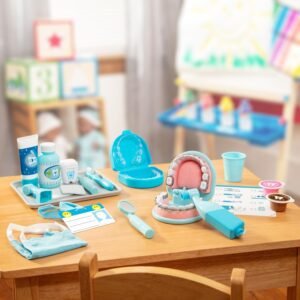 Melissa & Doug Super Smile Dentist Play Set, 25-Piece Dentist Kit with Oversized Teeth, Large Tools & Accessories, Kids Toys for Girls & Boys 3+