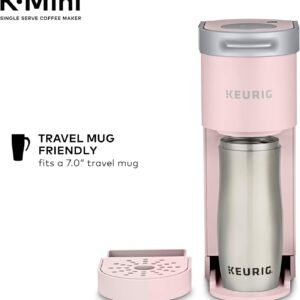 Keurig K-Mini Single Serve K-Cup Pod Coffee Maker, 6 to 12oz Brew size, with Cord Storage, Perfect for Small Spaces, Dusty Rose