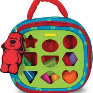 Melissa & Doug K's Kids Take-Along Shape Sorter Baby Toy with 2-Sided Activity Bag and 9 Textured Shape Blocks Sensory Toys, Travel Shape Sorter Toys for Toddlers and Infants