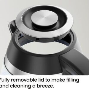 Chefman Electric Kettle, 1.8L 1500W, Hot Water Boiler, Removable Lid for Easy Cleaning, Auto Shut Off, Boil-Dry Protection, Stainless Steel Filter, BPA Free, Borosilicate Glass Electric Tea Kettle