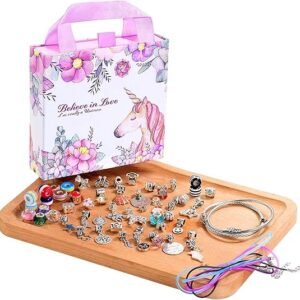 COO&KOO Girls Charm Bracelet Making Kit: Unicorn Jewelry Making Kit Gifts Crafts for Girl 8-12 A Perfect Girls Toy for Ages 6 7 8 9 10 Girl That Imagination Self-Expression and Inspires Creativity