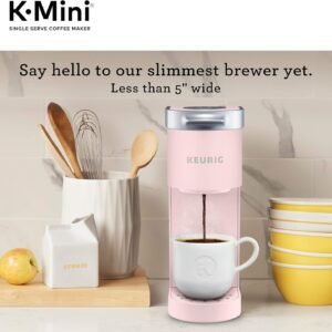 Keurig K-Mini Single Serve K-Cup Pod Coffee Maker, 6 to 12oz Brew size, with Cord Storage, Perfect for Small Spaces, Dusty Rose