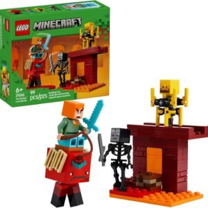 LEGO Minecraft The Nether Lava Battle Toy and Playset - Building Minecraft Toy for Kids, Ages 6+ - Alex, Wither Skeleton, Blaze and Strider Figures for Pretend Play - Gift Idea for Birthdays - 21266