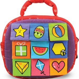 Melissa & Doug K's Kids Take-Along Shape Sorter Baby Toy with 2-Sided Activity Bag and 9 Textured Shape Blocks Sensory Toys, Travel Shape Sorter Toys for Toddlers and Infants