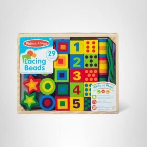 Melissa & Doug Deluxe Wooden Lacing Beads - Educational Activity with 27 Beads and 2 Laces
