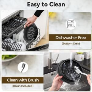 10" Pro Chicken Shredder Tool Twist Large for Kitchen, BPA-Free Food-Safe Meat Grinder, Visible Chicken Breast Meat Shredder with Strong Anti-Slip Bottom & Ergonomic Handle, Black