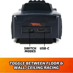 Air Hogs, Zero Gravity Racing Wall Climber, USB-C Rechargeable Wall Racer Truck, Black Indoor RC Car, Over 4-Inches, Kids Toys for Ages 4 and up