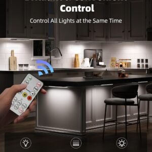 EZVALO 6-Pack Under Cabinet Lighting with Charging Station, 2000mAh Rechargeable Wireless Motion Sensor Lights, 3 Color Temps, Dimmable, Timer, Magnetic, with Remote Control for Kitchen, Closet, Stair