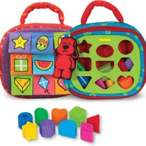 Melissa & Doug K's Kids Take-Along Shape Sorter Baby Toy with 2-Sided Activity Bag and 9 Textured Shape Blocks Sensory Toys, Travel Shape Sorter Toys for Toddlers and Infants