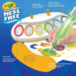 Crayola Color Wonder Magic Light Brush, Mess Free Painting Station for Kids, Toddler Toys & Activities, Holiday & Christmas Gifts for Kids, Ages 3+