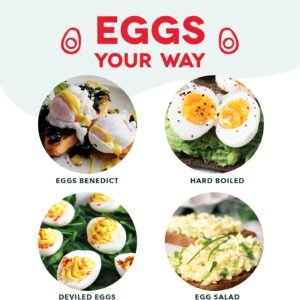 DASH Electric Rapid Egg Cooker for Hard Boiled/Poached/Scrambled Eggs or Omelets with Auto Shut-Off Feature, Black, 7 Egg Capacity