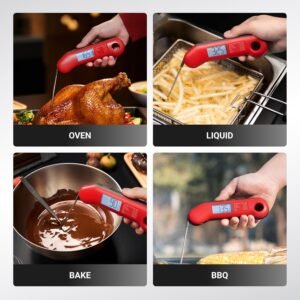 Professional Meat Thermometer Digital, Ultra-Fast 0.5 Sec Instant Read, NIST Certified ±0.5°F Accuracy, IP67 Waterproof, Auto-Rotate Backlit Display, Stocking Stuffers for Men Christmas Gifts for Men
