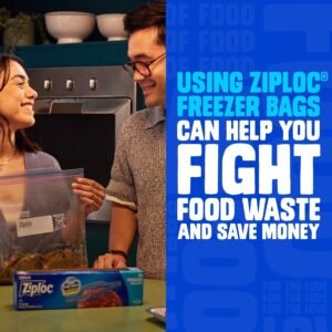 Ziploc Gallon Food Storage Freezer Bags, 120ct Total, Stand-Up Bottom, Easy to Fill, 30 Count, 4 Pack (Packaging May Vary)