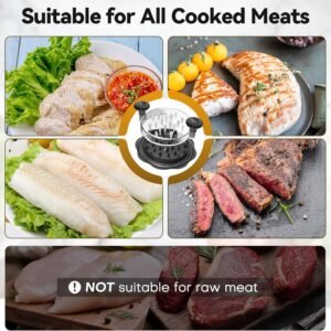 10" Pro Chicken Shredder Tool Twist Large for Kitchen, BPA-Free Food-Safe Meat Grinder, Visible Chicken Breast Meat Shredder with Strong Anti-Slip Bottom & Ergonomic Handle, Black