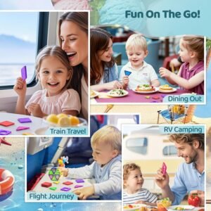 Crenova Magnetic Tiles Toddler Magnet Toys, Mini Magnetic Building Blocks for Kids Ages 3+ Travel Set, Educational Toy for Boys Girls Sensory Play Preschool Learning Classroom Must Haves