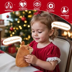 Ayeboovi Toddler Toys Talking Hamster Repeats What You Say, Kids Toys for 2 3 4 5 6 7 8 Year Old Girls Boys Gift, Christmas Stocking Stuffer for Kid, Interactive Stuffed Animals Autism Toy for Age 2-4