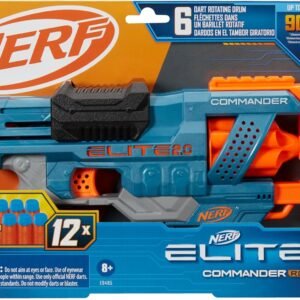 NERF Elite 2.0 Commander RD-6 Dart Blaster, 12 Darts, 6-Dart Rotating Drum, Outdoor Toys, Ages 8 and Up