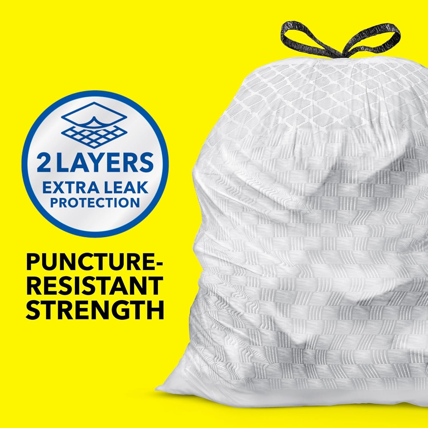 Glad Tall Kitchen Drawstring Trash Bags - Odorshield 13 Gallon White Trash Bag, Febreze Fresh Clean, 110 Count - Image 5