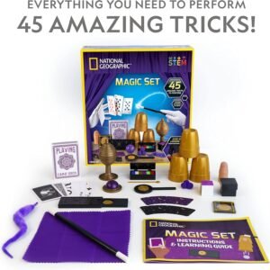National Geographic Kids Magic Set - 45 Magic Tricks for Kids to Perform with Step-by-Step Video Instructions for Each Trick Provided by a Professional Magician, Toys for Boys and Girls