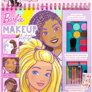 Horizon Group USA Barbie Magazine - Create Hair & Makeup Looks with 130+ Stencils, 180+ Stickers, Crayons & Pretend Makeup