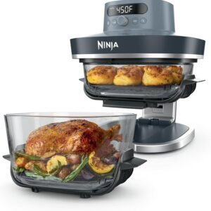 Ninja Crispi Pro 6-in-1 Glass Air Fryer | 6qt & 2.5qt Glass Containers with Storage Lids | Non-Toxic | Meal Prep, Microwave, Freezer & Dishwasher Safe | Air Fry, Bake & More | Cyberspace | AS101CY