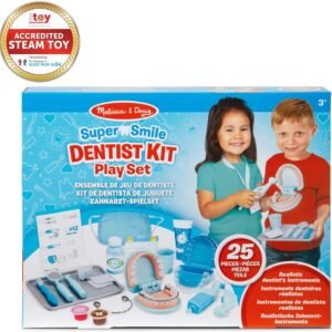 Melissa & Doug Super Smile Dentist Play Set, 25-Piece Dentist Kit with Oversized Teeth, Large Tools & Accessories, Kids Toys for Girls & Boys 3+