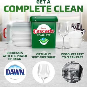 Cascade Complete Dishwasher Pods, Dishwasher Detergent, Dish Detergent Tab Tablets, Fresh, 100 Count