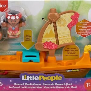 Fisher-Price Little People Toddler Toy Disney Princess Moana & Maui’s Canoe Sail Boat with Figures for Pretend Play Ages 18+ Months​