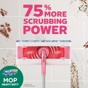 Swiffer Sweep and Mop Deluxe, Limited Edition Pink Wicked: for Good, 2-in-1 Floor Mopping and Sweeping Kit, 1 Sweeper Device, 5 Heavy Duty Dry Sweeping Cloths, 3 Heavy Duty Wet Mopping Cloths