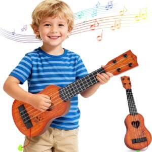 YEZI Kids Toy Classical Ukulele Guitar Musical Instrument, Brown