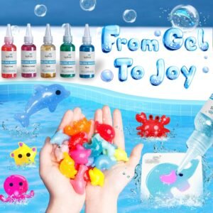 Kiditos Magic Water Elf Toy Kit–Squishies for Kids, 10 Gels & 6 Molds, Magic Gel Water Pets Sensory Toy, Fun DIY Craft Kit, Party Favors, Birthday & Christmas Gifts for Kids Ages 3+