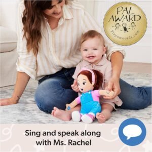 Ms. Rachel Official Speak & Sing Doll, 16” Tall Interactive Toy with 4 Songs & 16+ Phrases, Toddler Toys for Girls & Boys Ages 6 Months to 3+ Years.