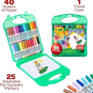 Crayola Pip-Squeaks Washable Marker Set (65ct), Holiday & Christmas Gifts for Kids, Coloring Set, Art Supplies for Kids, Drawing & Craft Kit, Travel Activity, 4+